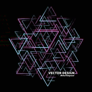 Modern style abstract background made of triangular shapes in pink and blue colors. Vector illustration.