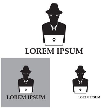 Hacker icon logo vector background