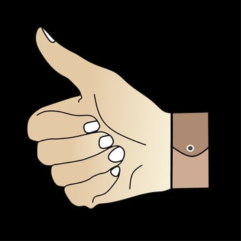 an illustration of a raised thumb thumb. suitable for advertising business vector