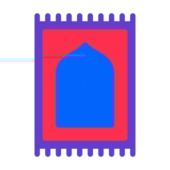 Prayer Rug Flat Icon suitable for Ramadan moment vector