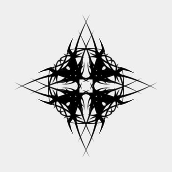 Vector illustration of a unique tattoo motif, scary and cool, simstris for a muscular and scary man