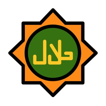 Halal Filled Line Icon Suitable for Ramadan Moment vector