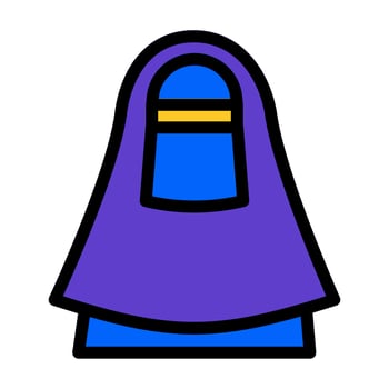 Moslem Woman Filled Line Icon Suitable for Ramadan Moment vector