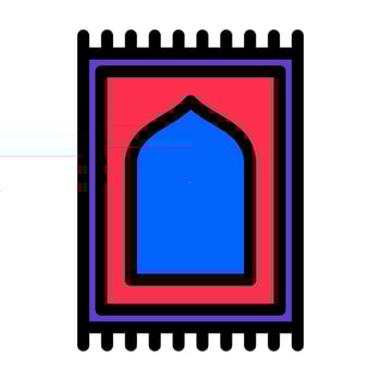 Prayer rug Flat Icon Suitable for Ramadan Moment vector