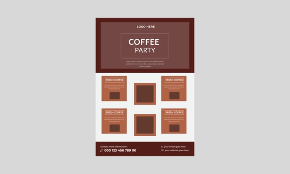 Coffee Shop flyer template, Cafe promotion flyer poster design. Cafe in town flyer design template. vector