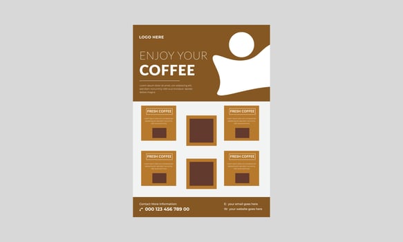 Coffee Shop flyer template, Cafe promotion flyer poster design. Cafe in town flyer design template. vector