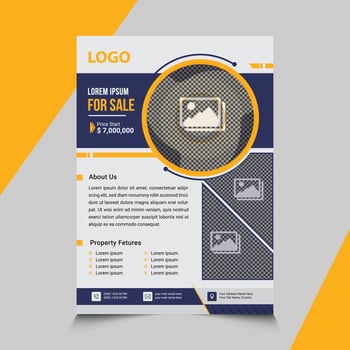 Real Estate Flyer Template Design in Vector