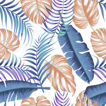 Floral seamless pattern with leaves. tropical background vector