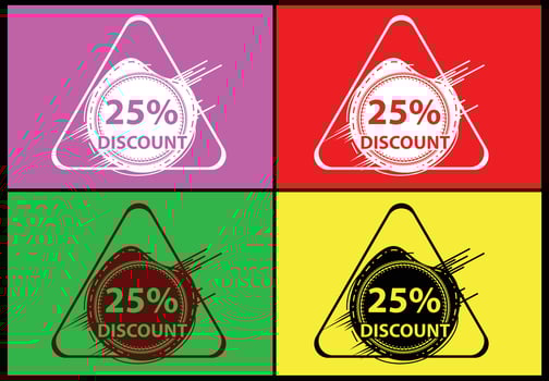 25 percent discount new offer logo and icon design template vector