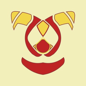 joker face logo with evil smile vector