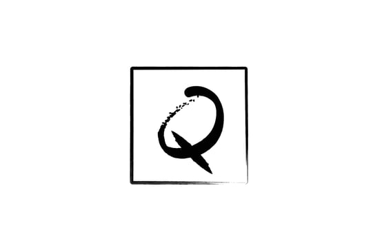 grunge Q alphabet letter logo icon with square. Creative design template for business and company in white and black vector