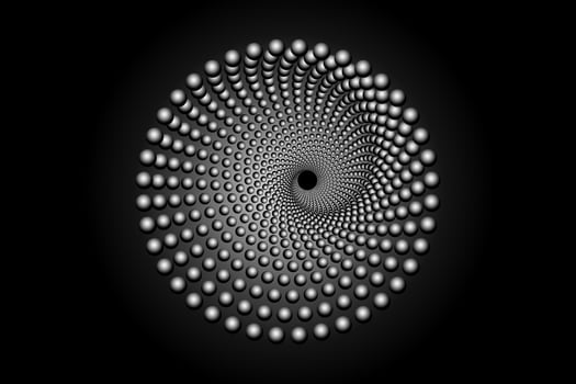 3D halftone dots circle, round logo template, vector dotted frame . design element isolated on black background
