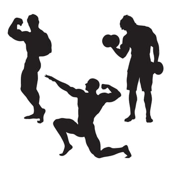Bodybuilding gym icon silhouette vector
