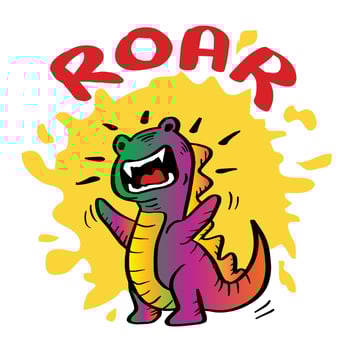Cute cartoon hand drawn Dinosaur vector