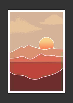 Abstract mountain painting, Abstract background, Premium Vector