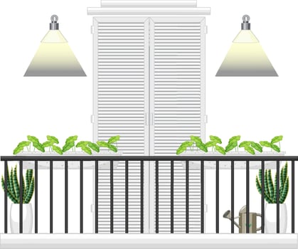 Balcony of apartment building facade vector