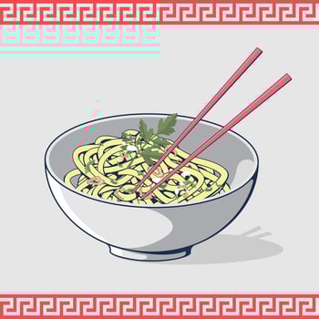 noodle on the bowl vector