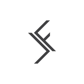 letter lf simple line geometric logo vector