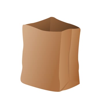 paper bag cartoon vector illustration isolated object