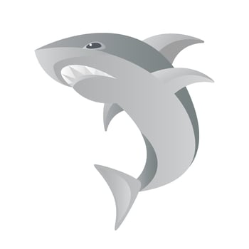 fish shark cartoon vector illustration isolated object