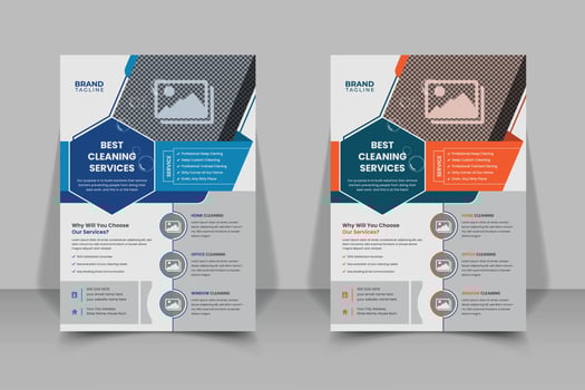 Cleaning service flyer template design vector