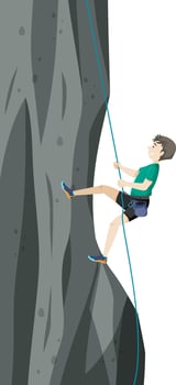 People doing outdoor rock climbing on white background vector