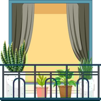 Balcony of apartment building facade vector