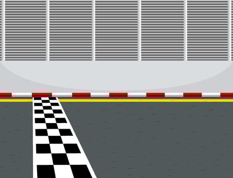 Race track with start or finish line vector