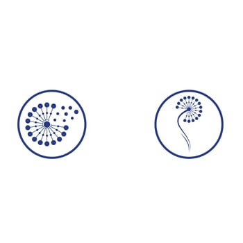 Dandelion flower logo vector template icon background