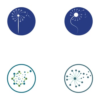 Dandelion flower logo vector template icon background