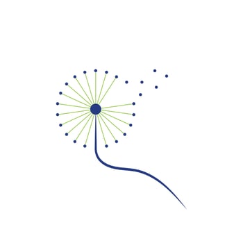 Dandelion flower logo vector template icon background