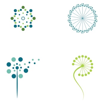 Dandelion flower logo vector template icon background