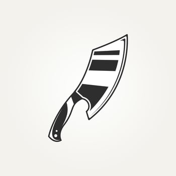 vintage isolated cleaver knife logo icon symbol vector