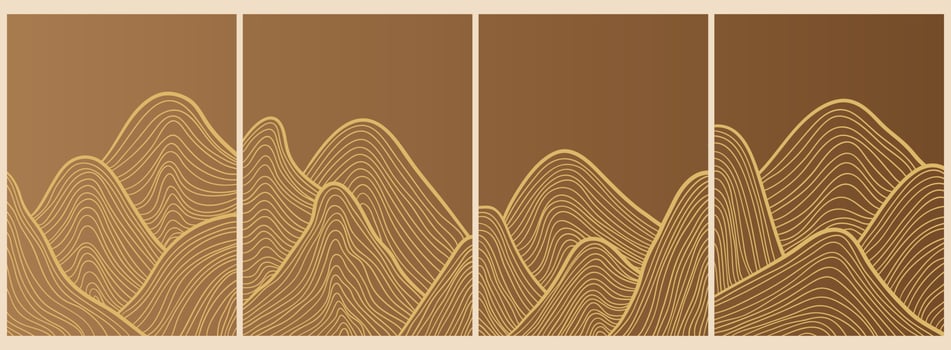 Japanese background with line wave pattern vector. Abstract template with geometric pattern. Mountain layout design in oriental style. vector