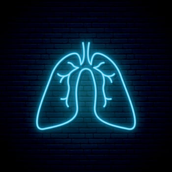 Neon Lungs sign. vector
