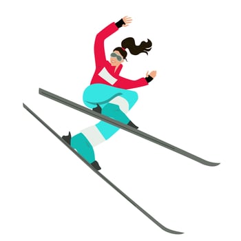 Illustration of a woman skier. vector