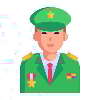 Military officer, flat icon of chief commander vector