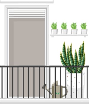 Balcony of apartment building facade vector
