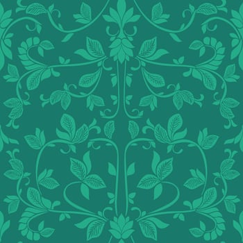 Ornate leaf pattern with a baroque vintage feel. Seamless pattern. Great for Spring or Summer fabric, scrap booking, gift wrap, wallpaper, product design projects. Surface pattern design - Vector