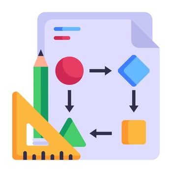 Premium flat style icon of drafting process vector