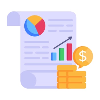 Icon of financial report in modern flat style vector
