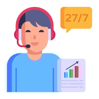 Person holding phone, flat icon of financial talk vector