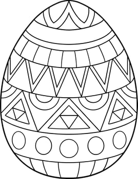 Patterned Easter Egg Coloring Page vector