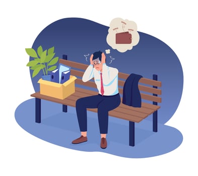 Fear of poverty 2D vector isolated illustration