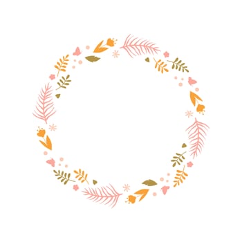 Cute tropical frame with leaves and flowers isolated on white background vector