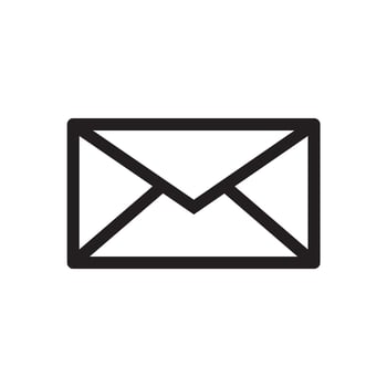 Outline email icon isolated on grey background. Open envelope pictogram. Line mail symbol for website design, mobile application, ui. Vector illustration. Eps10