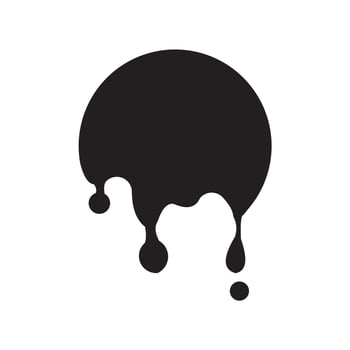 Dripping paint icon set. Current liquid. Current paint, stains. Current inks, black ink. Black dripping slime. Paint drops and blots. Vector illustration.