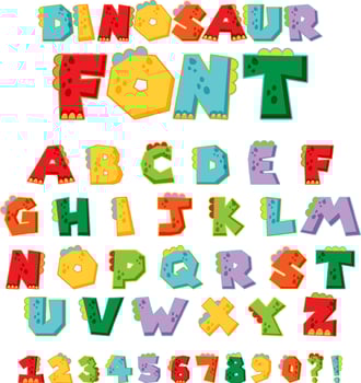Font design for english alphabets vector