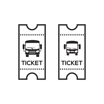 Outline bus ticket icon illustration vector symbol