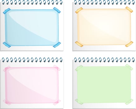Set of black note page vector